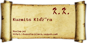 Kuzmits Klára névjegykártya