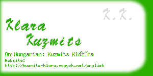 klara kuzmits business card